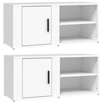 vidaXL Meubles TV 2 Pièces Blanc 80x31 5x36 cm Bois d'ingénierie