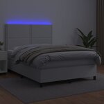 vidaXL Sommier à lattes de lit avec matelas et LED Blanc 140x190 cm