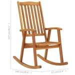 vidaXL Chaise à bascule avec coussins Bois d'acacia massif