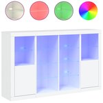 vidaXL Buffets avec lumières LED 3 Pièces blanc bois d'ingénierie
