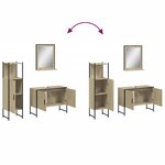 vidaXL Ensemble d'armoires de salle de bain 3 Pièces chêne sonoma