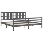 vidaXL Cadre de lit sans matelas gris 200x200 cm bois massif