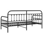 vidaXL Cadre de lit daybed Noir 90x200 cm Acier