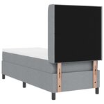 Lit à ressorts vidaXL avec matelas et lumières LED gris clair 90x190 cm en tissu