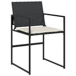 vidaXL Ensemble à manger de jardin 11 Pièces coussins noir résine tressée
