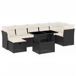 vidaXL Salon de jardin 8 Pièces avec coussins noir résine tressée