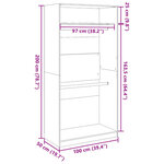 vidaXL Garde-robe Blanc 100x50x200 cm Bois d'ingénierie