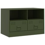 vidaXL Meubles TV 2 Pièces vert olive 67x39x44 cm acier