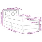Lit Box Spring vidaXL avec matelas bleu foncé 100x200 cm en velours
