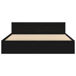 vidaXL Cadre de lit avec tête de lit noir 180x200 cm bois d'ingénierie