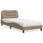 vidaXL Lit avec matelas cappuccino 80x200 cm similicuir