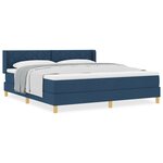 Lit Box Spring vidaXL avec Matelas Bleu 180x200 cm Tissu