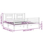 vidaXL Cadre de lit sans matelas blanc 200x200 cm bois massif
