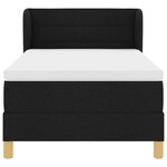 Lit à ressort avec matelas vidaXL Noir 90x200 cm en tissu