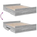 vidaXL Cadre de lit avec tiroirs sans matelas sonoma gris 140x200 cm