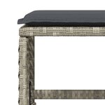 vidaXL Ensemble à manger de jardin et coussins 17 Pièces gris clair rotin