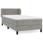 vidaXL Sommier à lattes de lit et matelas Gris clair 90x200 cm Velours