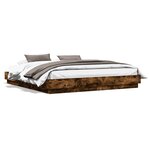 vidaXL Cadre de lit sans matelas chêne fumé 200x200 cm