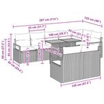 Ensemble de Canapés de Jardin 9 Pièces avec Coussins Beige Rotin Poly Acacia