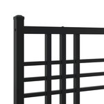 vidaXL Cadre de lit métal avec tête de lit noir 90x200 cm