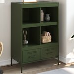 vidaXL Buffet haut vert olive 68x39x101 5 cm acier