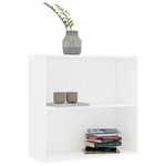 Vidaxl bibliothèque à 2 niveaux blanc 80x30x76 5 cm aggloméré