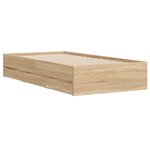 vidaXL Cadre de lit avec tiroirs sans matelas chêne sonoma 100x200 cm