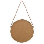 vidaXL Miroir mural avec sangle 40 cm Blanc
