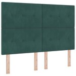 Cadre de lit en velours vert foncé vidaXL 140x190 cm