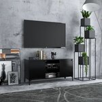 vidaXL Meuble TV avec pieds en métal Noir 103 5x35x50 cm