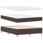 vidaXL Lit à ressorts avec matelas marron foncé 140x190 cm tissu