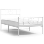 vidaXL Cadre de lit métal avec tête de lit/pied de lit blanc 100x200cm