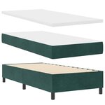 Lit à sommier tapissier avec matelas et LED Vert foncé 100x200 cm Velours