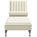 vidaXL Chaise longue de massage avec traversin crème velours