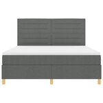 vidaXL Lit box spring avec matelas gris foncé super king tissu