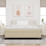 vidaXL Lit à Ressorts avec Matelas Vert Clair Gris Super King Tissu Cotelé