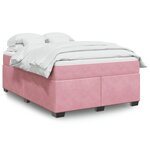 vidaXL Sommier à lattes de lit avec matelas Rose 160x200 cm Velours