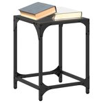 vidaXL Tables basses avec dessus en verre noir 2 Pièces 30x30x40 cm acier