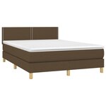 vidaXL Sommier à lattes de lit matelas et LED Marron foncé 140x190 cm