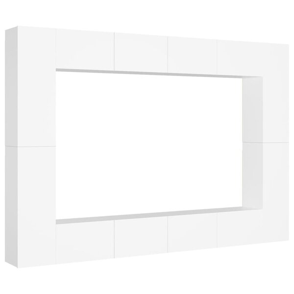 vidaXL Ensemble de meubles TV 8 Pièces Blanc Bois d'ingénierie