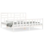 vidaXL Cadre de lit sans matelas blanc 200x200 cm bois massif de pin
