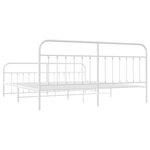 vidaXL Cadre de lit métal sans matelas et pied de lit blanc 193x203 cm