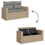 vidaXL Salon de jardin et coussins 10 Pièces mélange beige résine tressée
