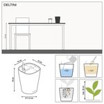 LECHUZA Jardinière DELTINI ALL-IN-ONE Charbon métallique