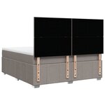 vidaXL Sommier à lattes de lit avec matelas Taupe 180x200 cm Tissu