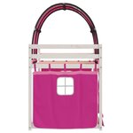 vidaXL Lit superposé avec rideaux rose 75x190 cm bois pin massif