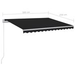 vidaXL Auvent manuel rétractable avec LED 300x250 cm Anthracite
