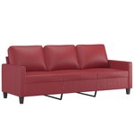 vidaXL Ensemble de canapés 2 Pièces et coussins Rouge bordeaux Similicuir