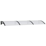 vidaXL Auvent de porte Noir et transparent 300x75 cm Polycarbonate