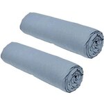 2 draps housses - 160 x 200 cm - Denim
